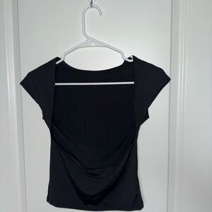 Amazon Black Open Back Top